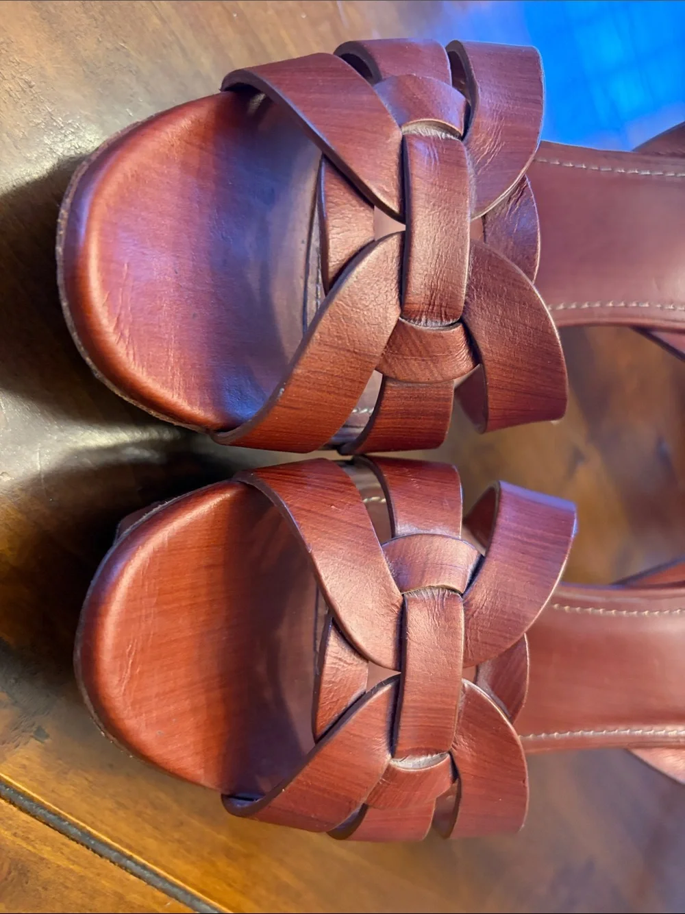 Saint Laurent Brown Leather Knot-Front High Heel Sandals - Picture 5 of 7
